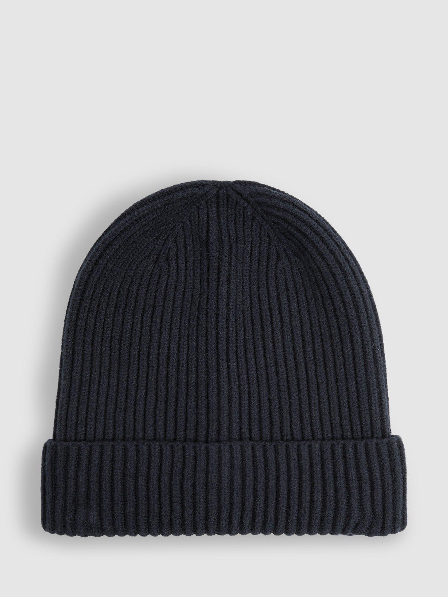 Product image 2 of 4, which shows Reiss Kids' Chesterfield Ribbed Hat and Scarf Set, Navy, 3-6 years