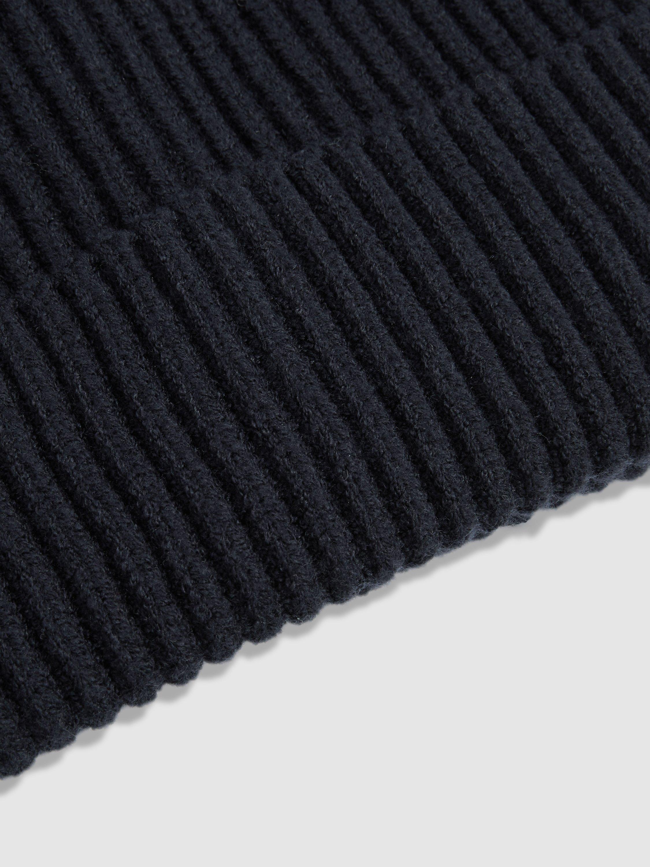 Product image 4 of 4, which shows Reiss Kids' Chesterfield Ribbed Hat and Scarf Set, Navy, 3-6 years