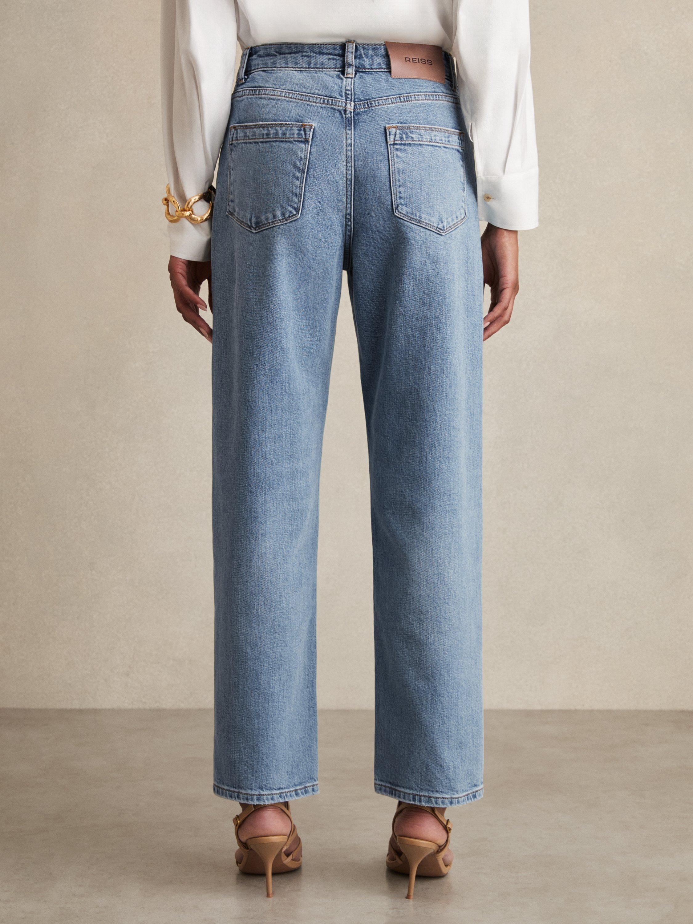Product image 1 of 5, which shows Reiss Selin Mid Rise Jeans, Light Blue, 25R