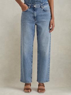 Reiss Petite Selin Mid Rise Jeans, Light Blue