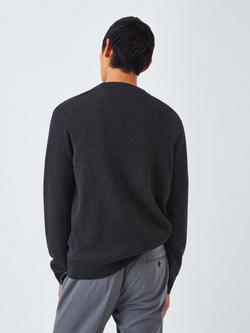 John Lewis Made in Italy Cashmere Crew Neck Jumper - view 2, Charcoal