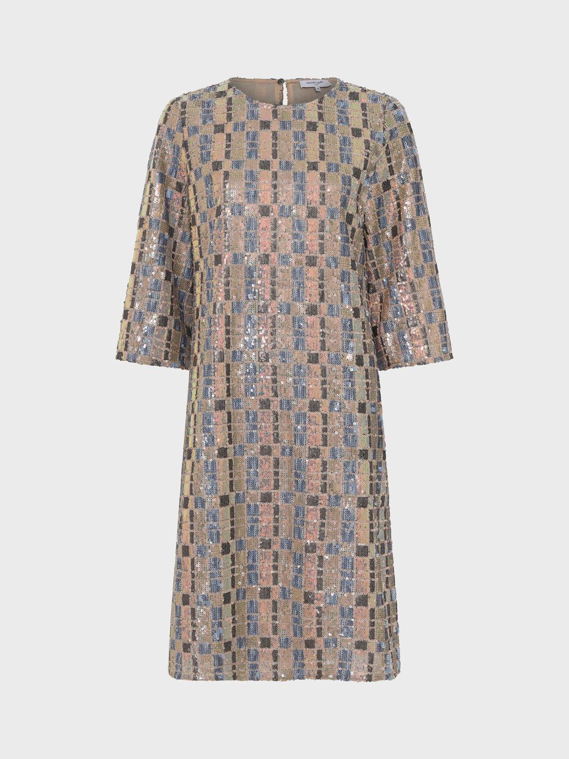 Product image 2 of 5, which shows Gerard Darel Paty Round Neck Sequin Dress, Bluesky, 6