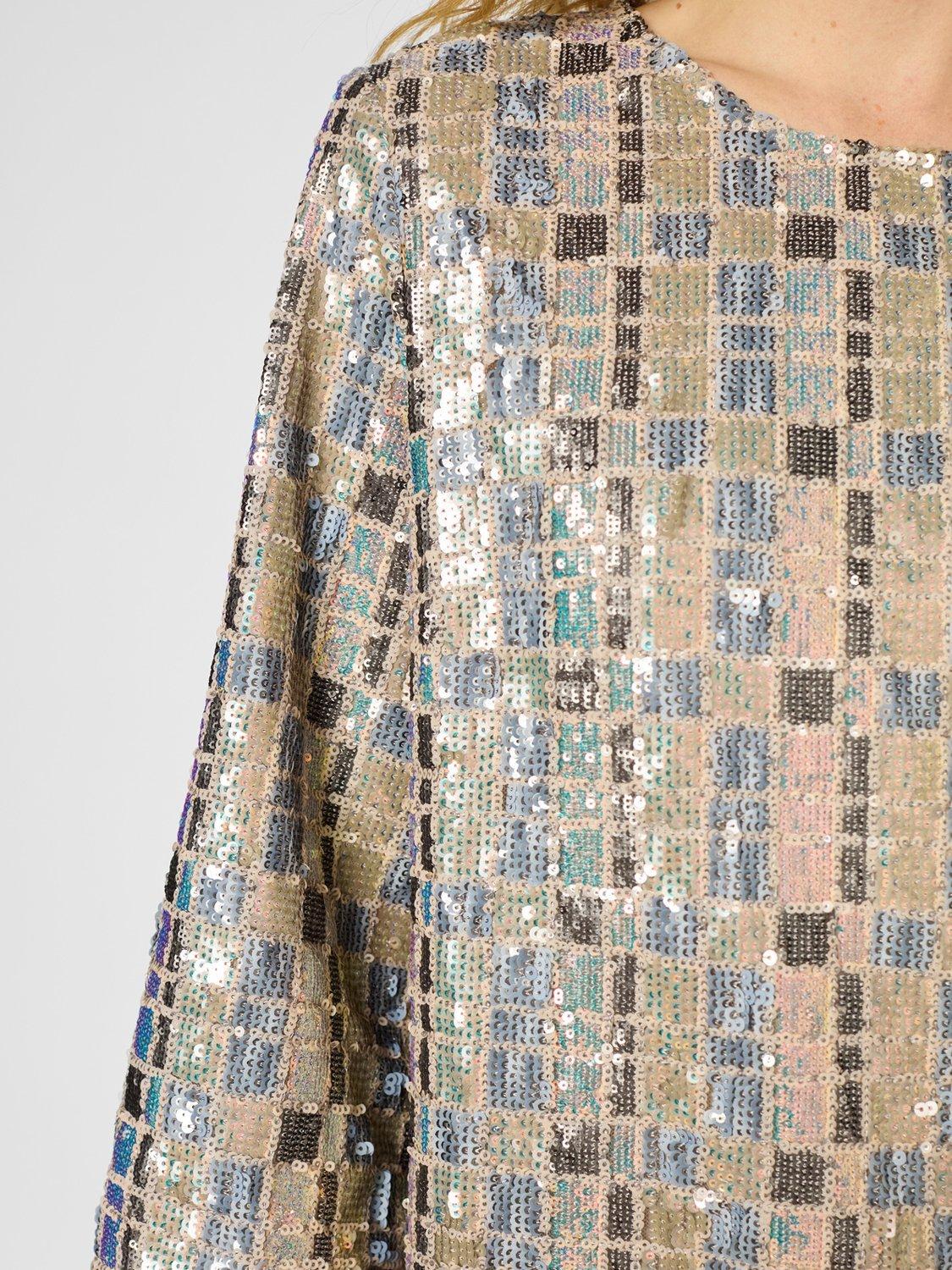 Product image 5 of 5, which shows Gerard Darel Paty Round Neck Sequin Dress, Bluesky, 6