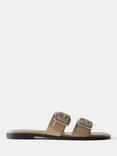 Mint Velvet Leather Double Strap Buckle Sandals