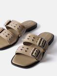 Mint Velvet Leather Double Strap Buckle Sandals