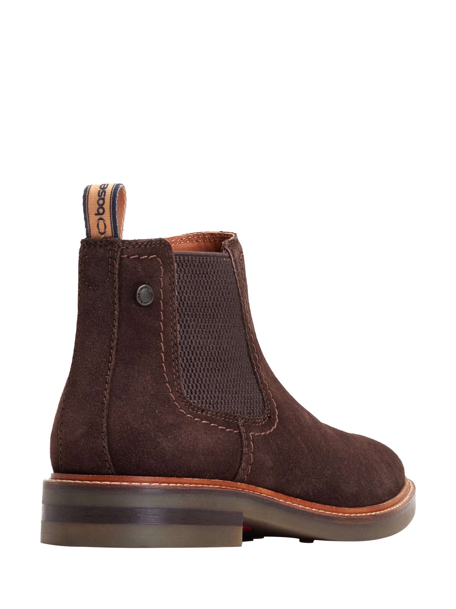 Product image 3 of 5, which shows Base London Portland Suede Chelsea Boots, Brown, 7