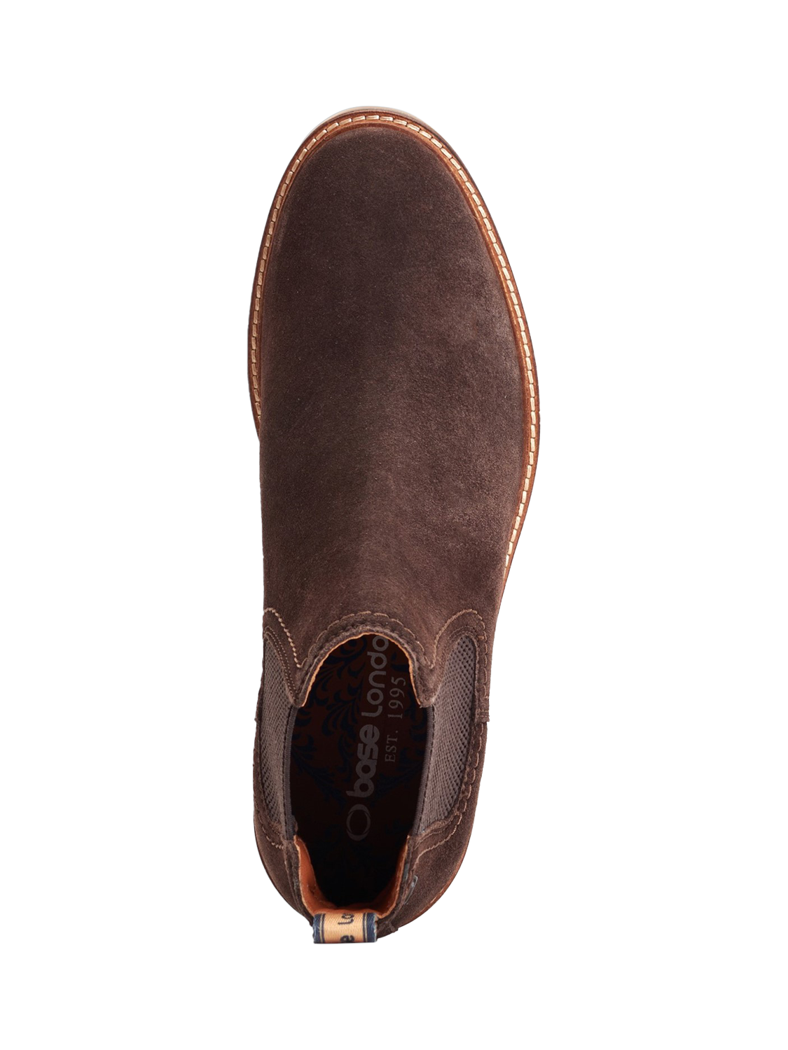 Product image 5 of 5, which shows Base London Portland Suede Chelsea Boots, Brown, 7
