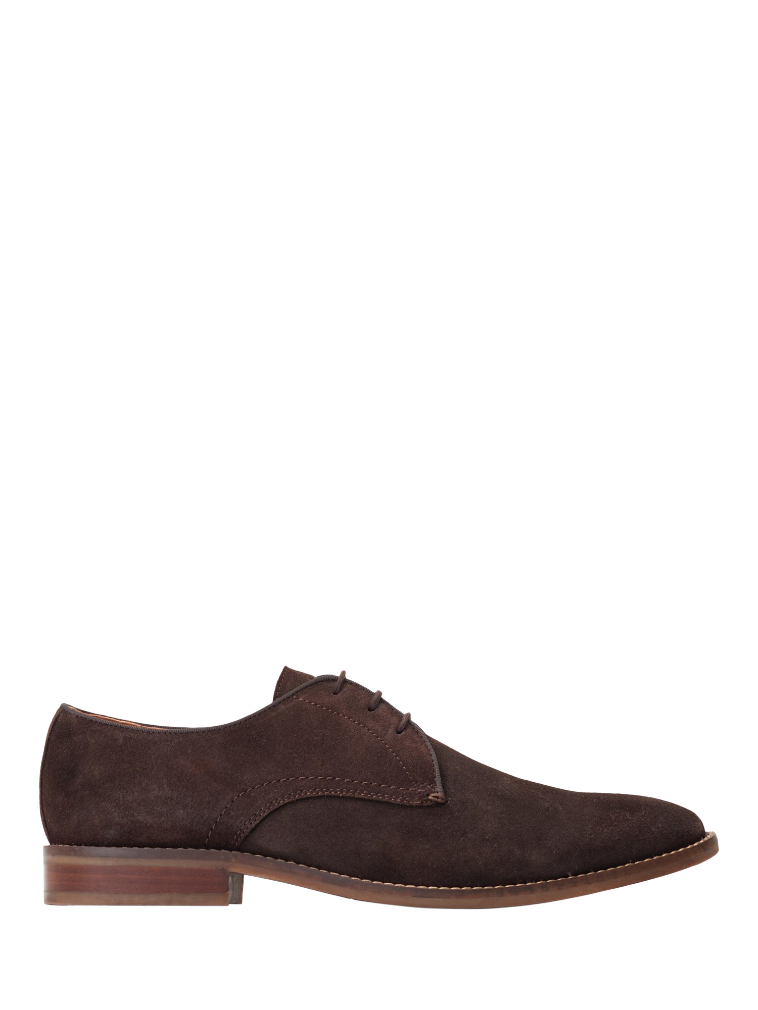 Product image 1 of 5, which shows Base London Bronte Suede Derby Shoes, Dark Brown, 7