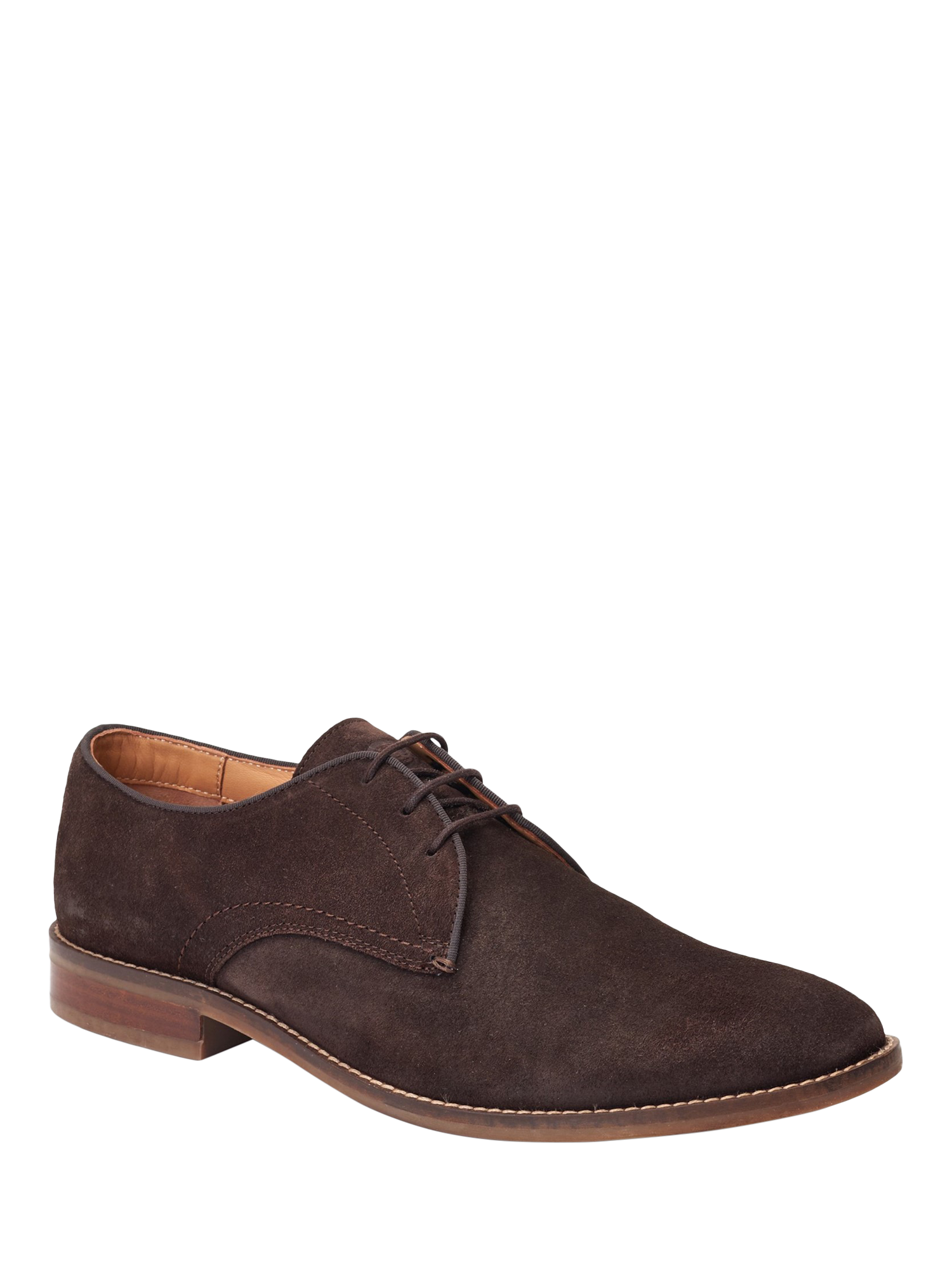 Product image 2 of 5, which shows Base London Bronte Suede Derby Shoes, Dark Brown, 7