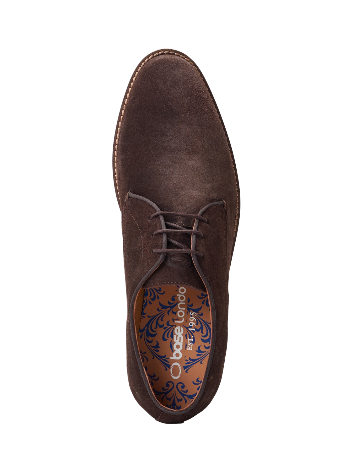 Product image 5 of 5, which shows Base London Bronte Suede Derby Shoes, Dark Brown, 7