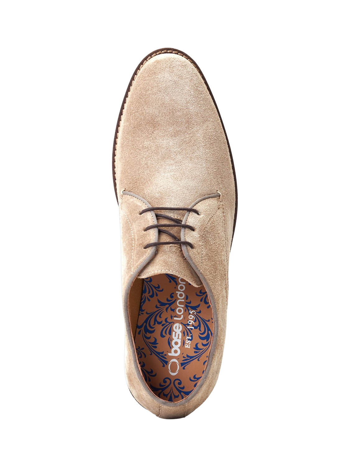 Product image 5 of 5, which shows Base London Bronte Suede Derby Shoes, Camel, 8
