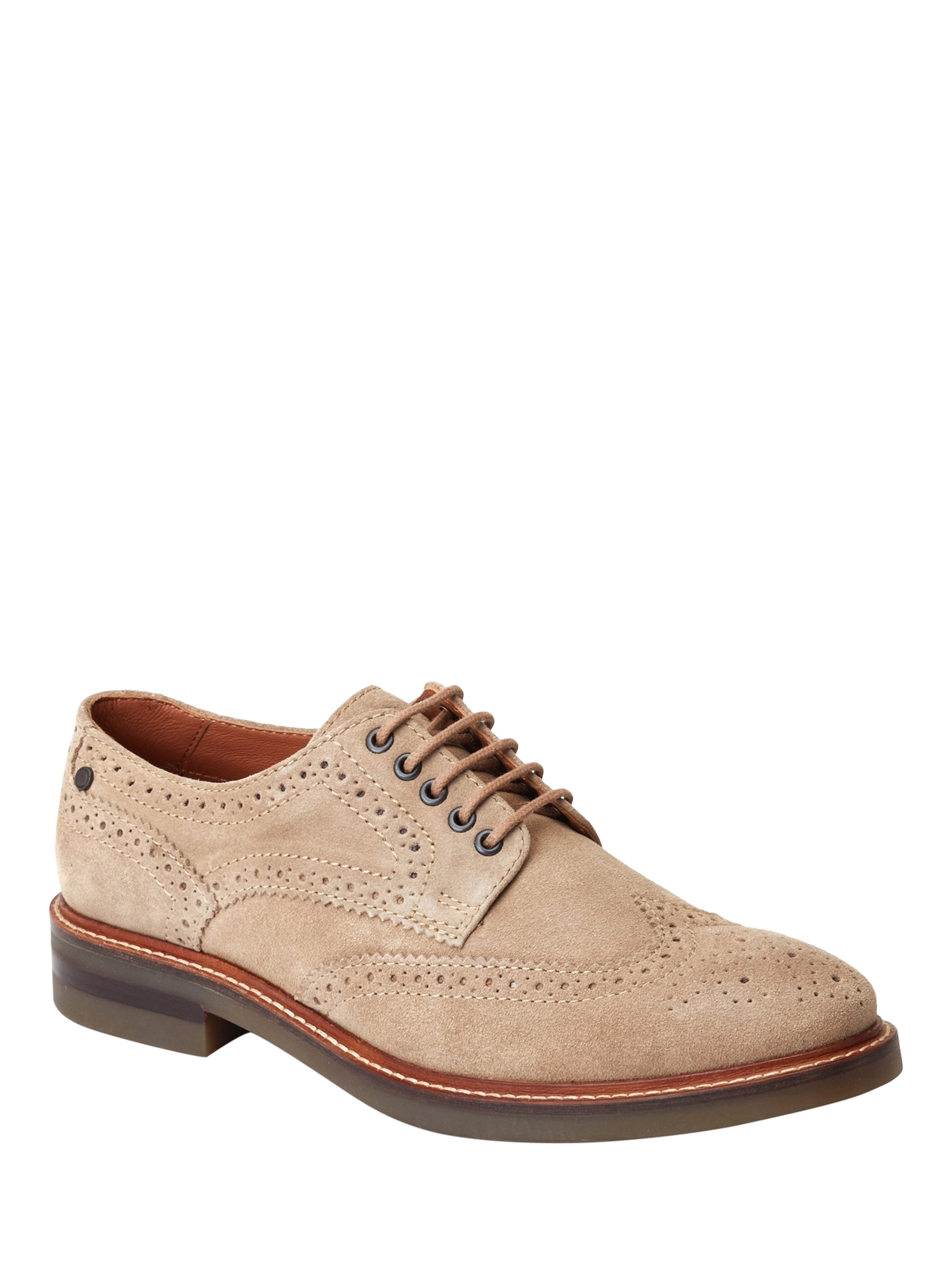 Product image 2 of 5, which shows Base London Hatfield Suede Brogues, Tan, 7