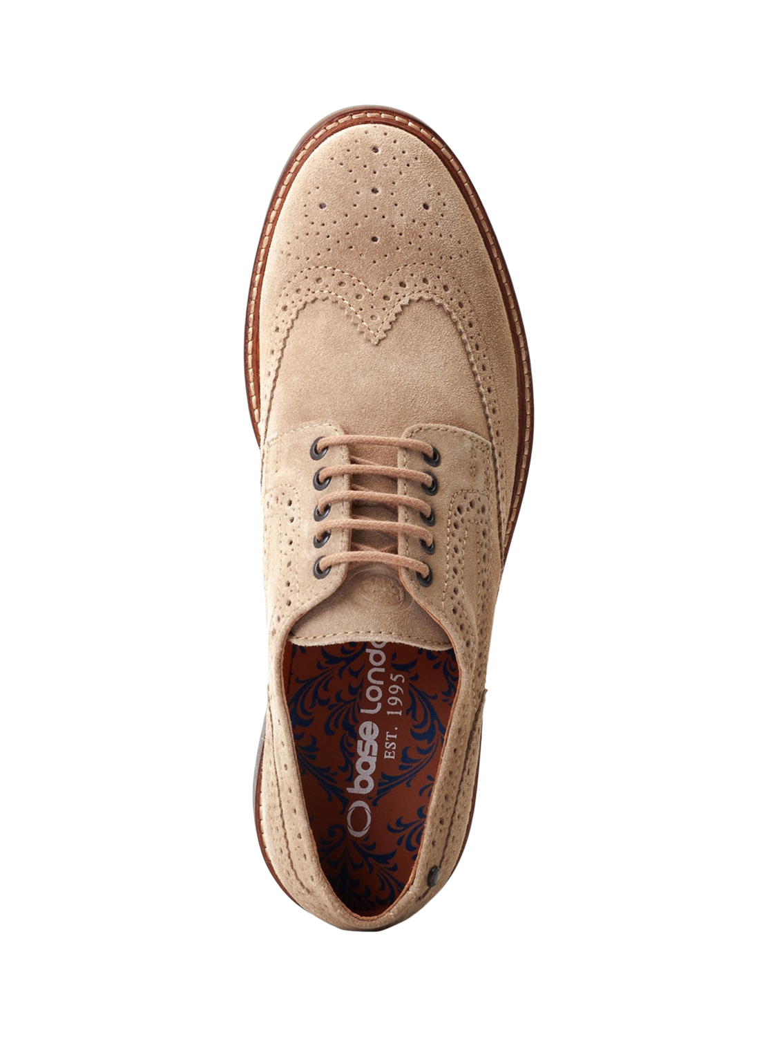 Product image 5 of 5, which shows Base London Hatfield Suede Brogues, Tan, 7