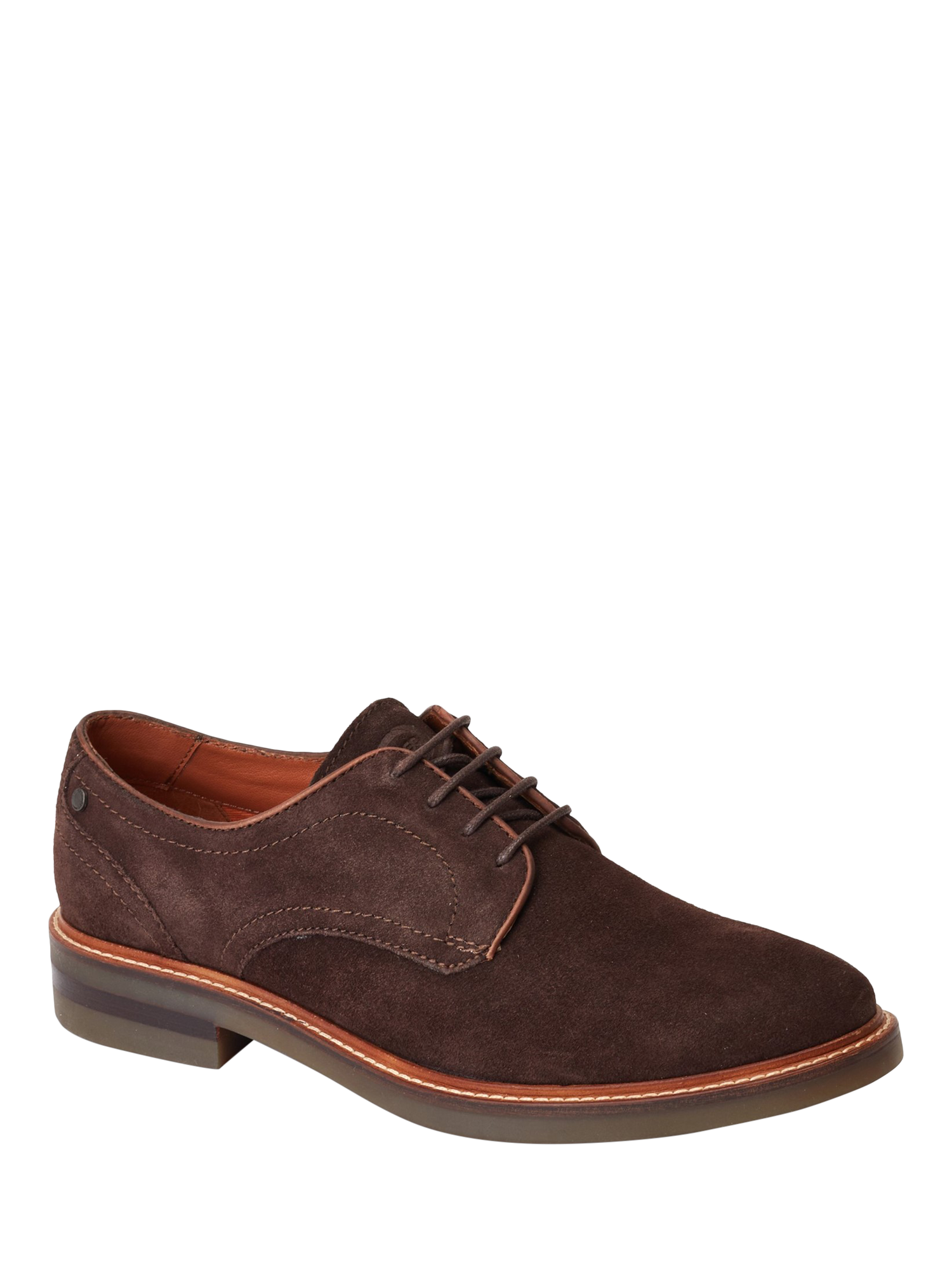 Product image 2 of 5, which shows Base London Mawley Suede Derby Shoes, Brown, 7