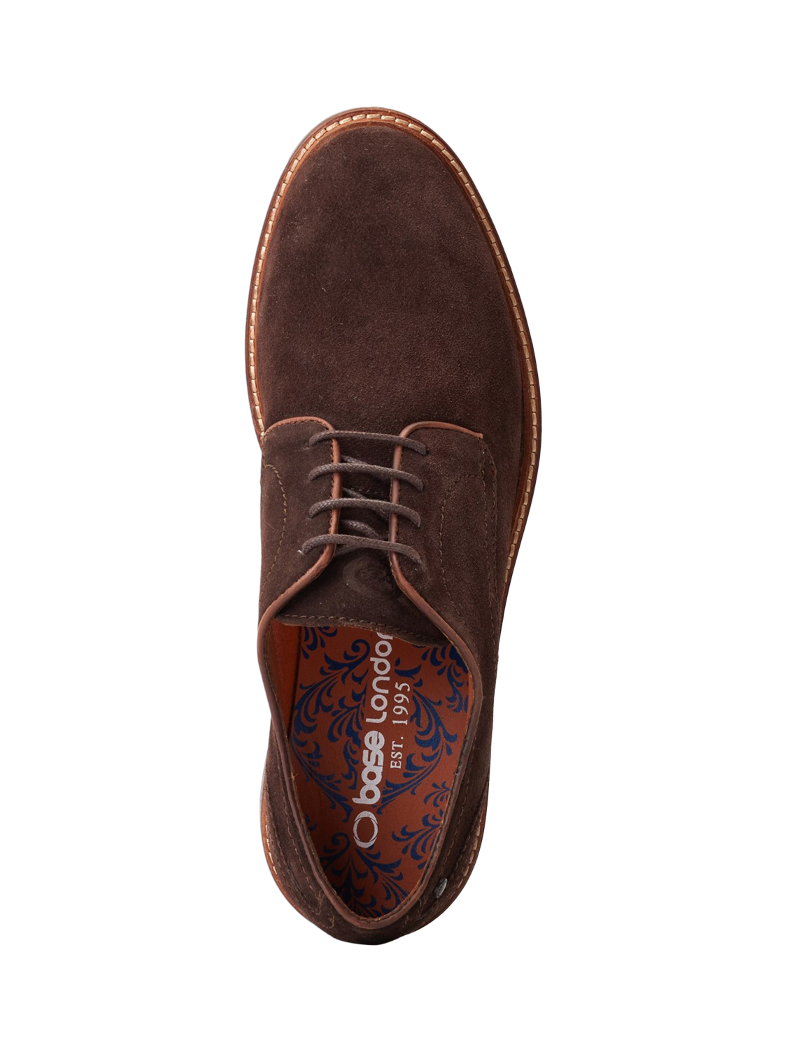Product image 5 of 5, which shows Base London Mawley Suede Derby Shoes, Brown, 7