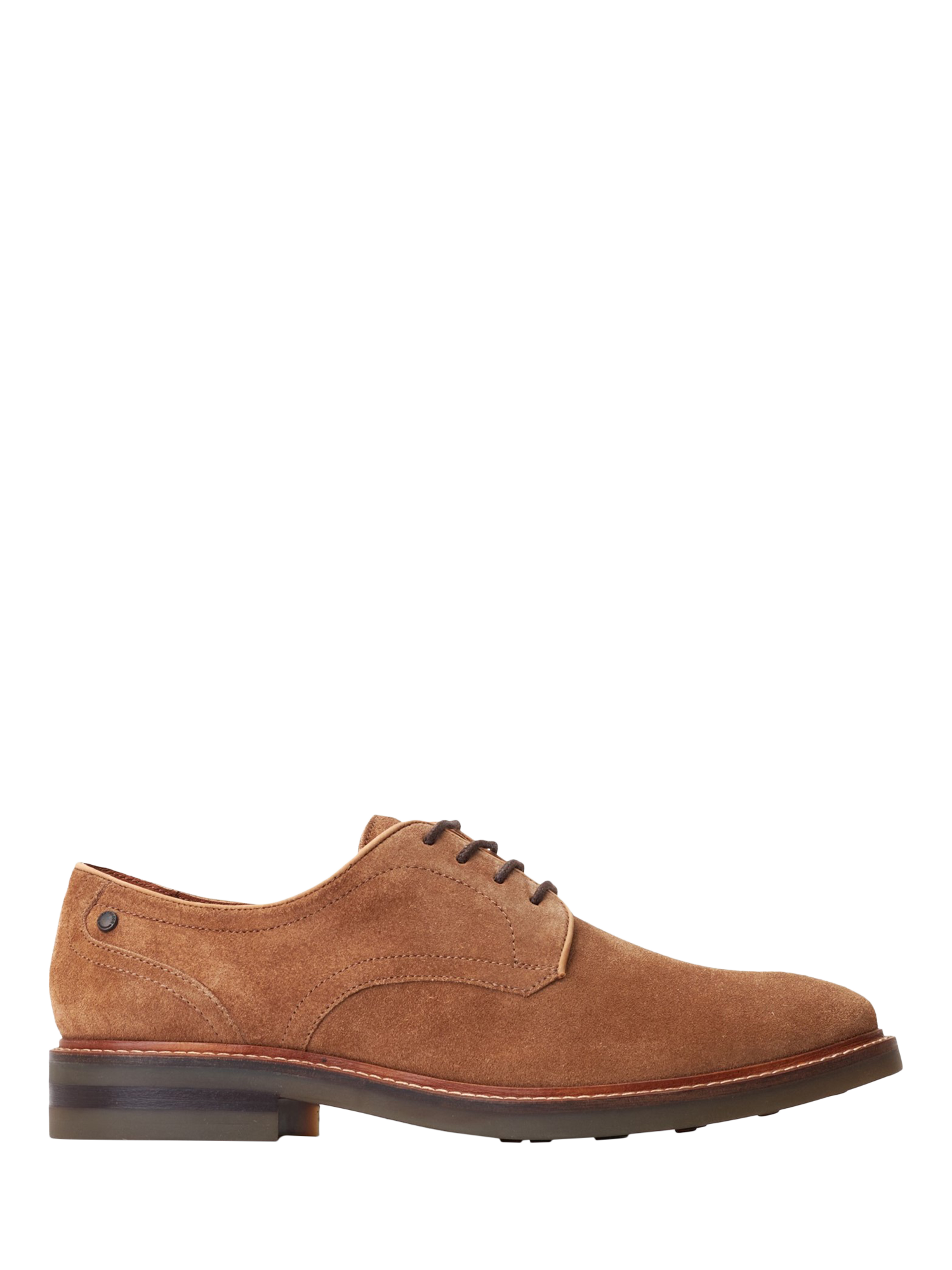 Product image 1 of 5, which shows Base London Mawley Suede Derby Shoes, Camel, 7