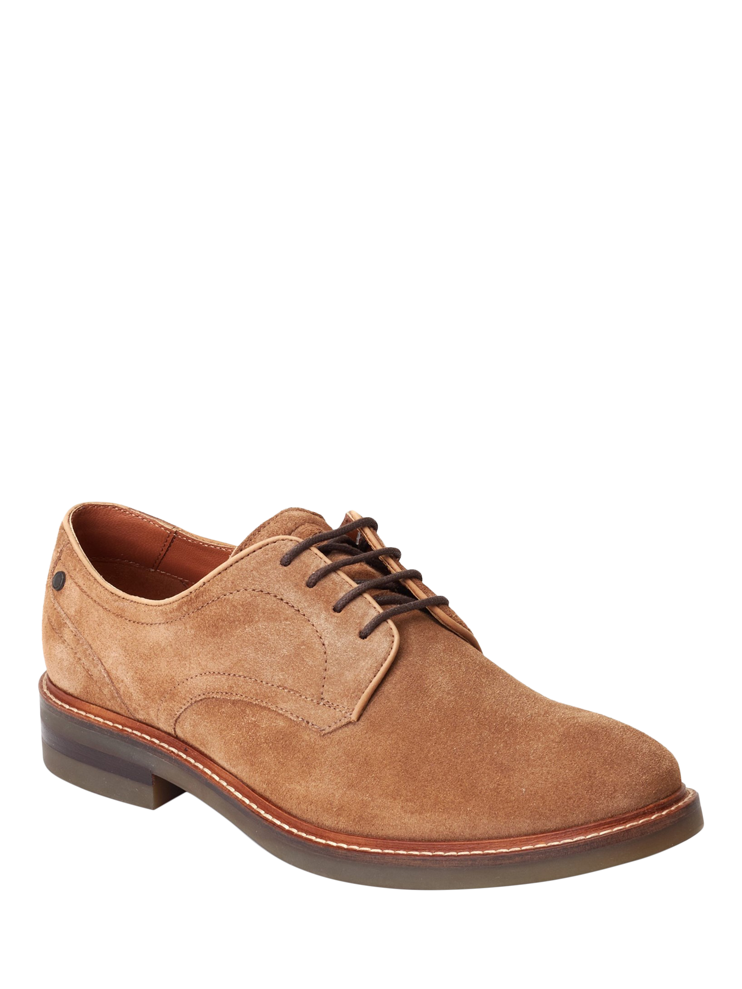 Product image 2 of 5, which shows Base London Mawley Suede Derby Shoes, Camel, 7