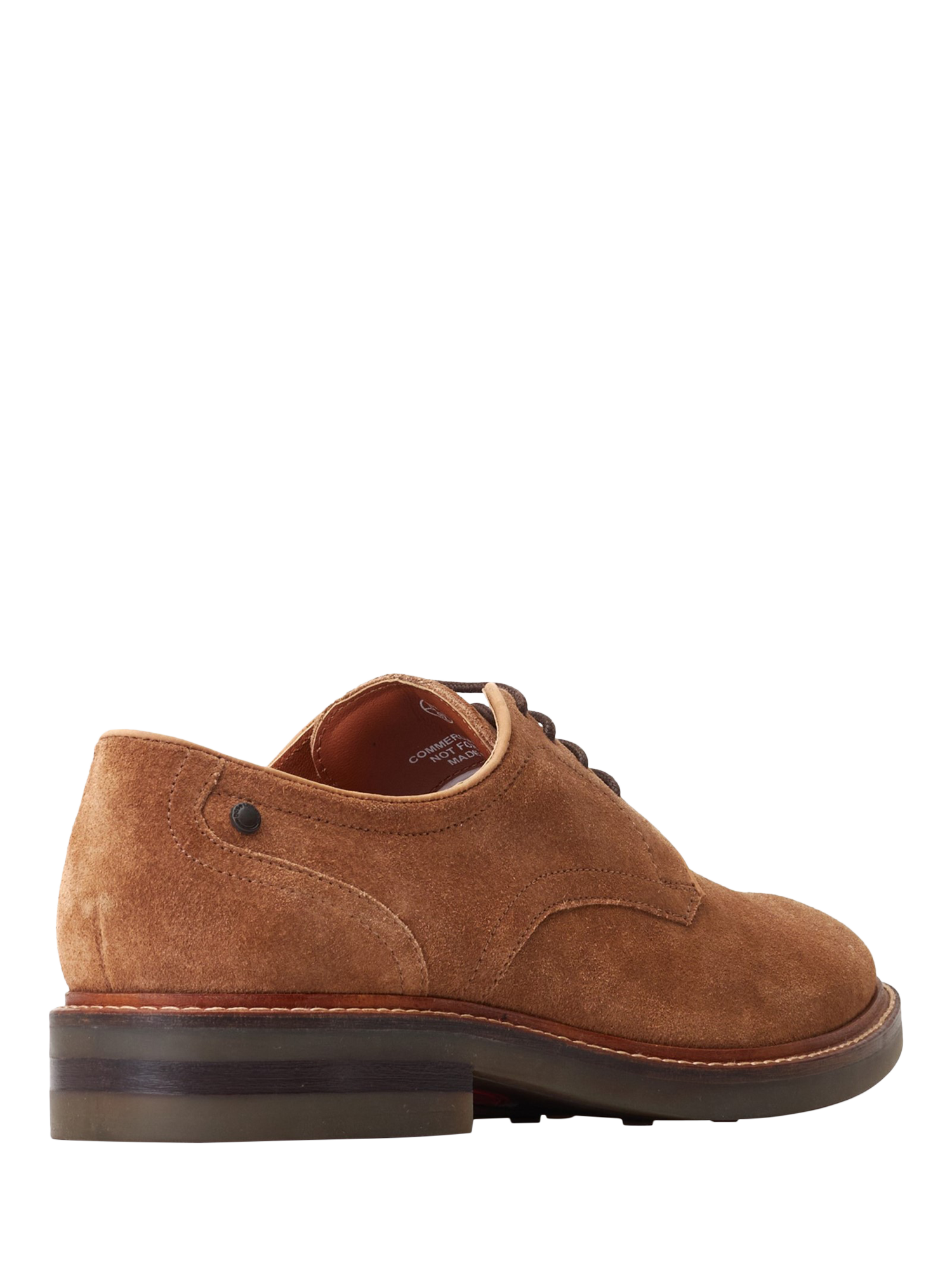 Product image 3 of 5, which shows Base London Mawley Suede Derby Shoes, Camel, 7