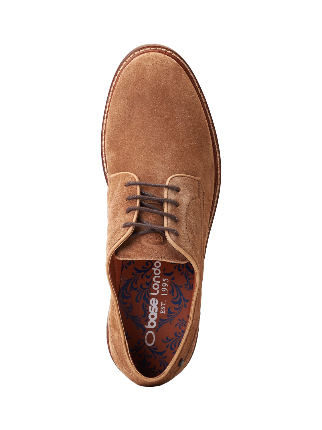 Product image 5 of 5, which shows Base London Mawley Suede Derby Shoes, Camel, 7