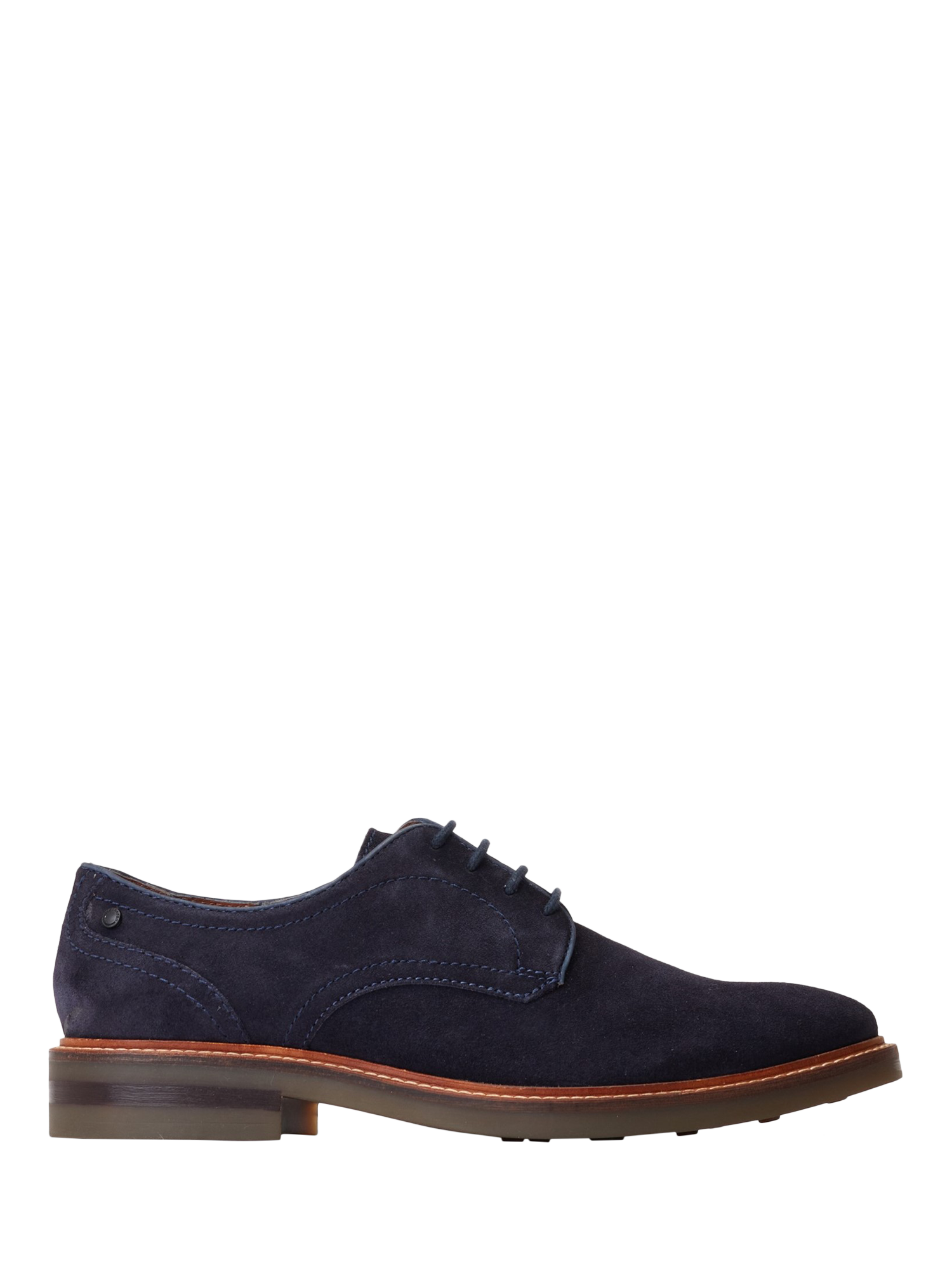 Product image 1 of 5, which shows Base London Mawley Suede Derby Shoes, Navy, 7