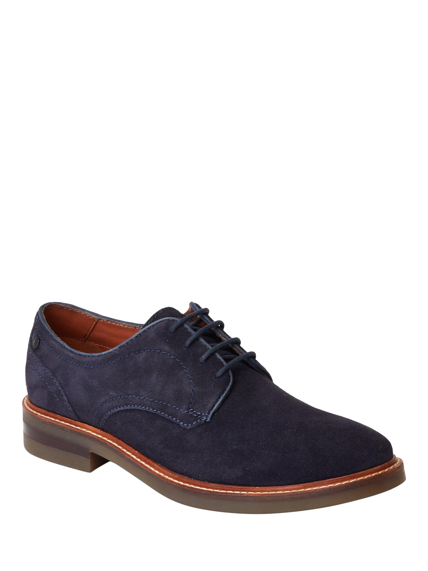 Product image 2 of 5, which shows Base London Mawley Suede Derby Shoes, Navy, 7