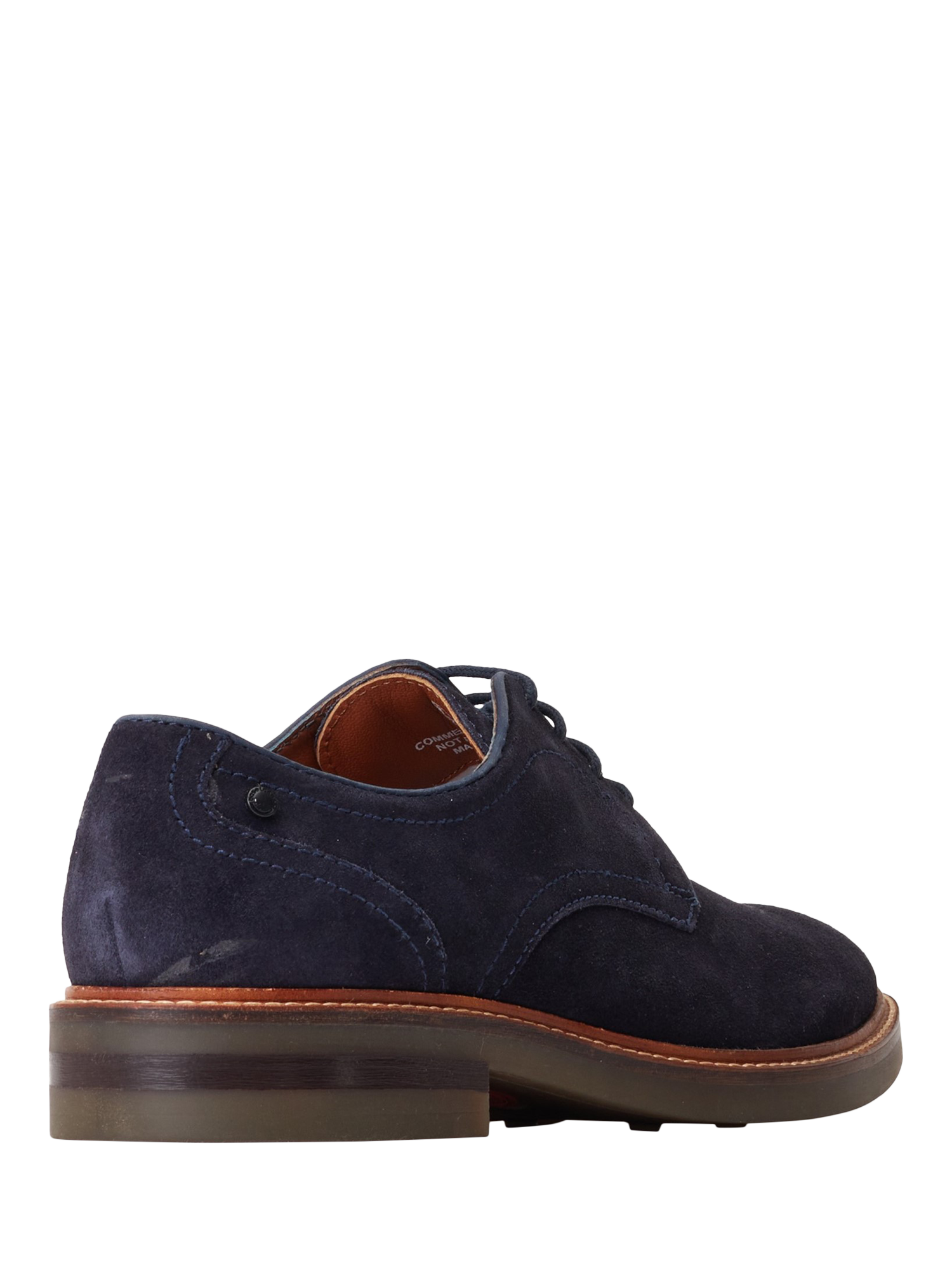 Product image 3 of 5, which shows Base London Mawley Suede Derby Shoes, Navy, 7