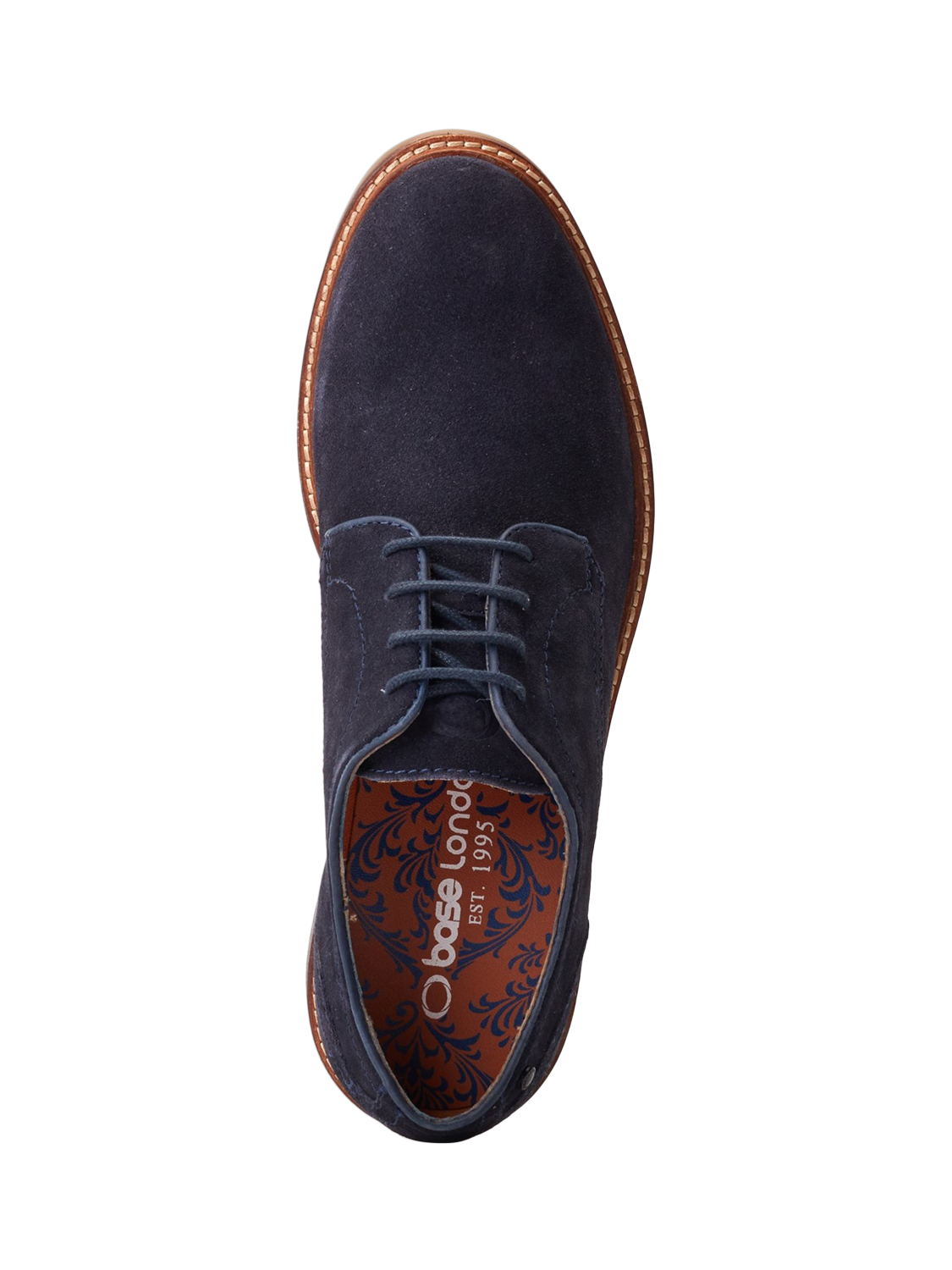 Product image 5 of 5, which shows Base London Mawley Suede Derby Shoes, Navy, 7