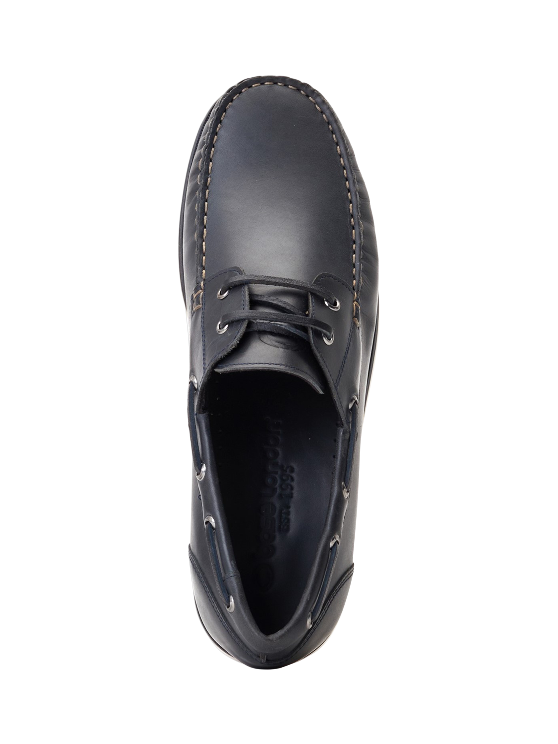 Product image 5 of 5, which shows Base London Stern Leather Boat Shoes, Navy, 7