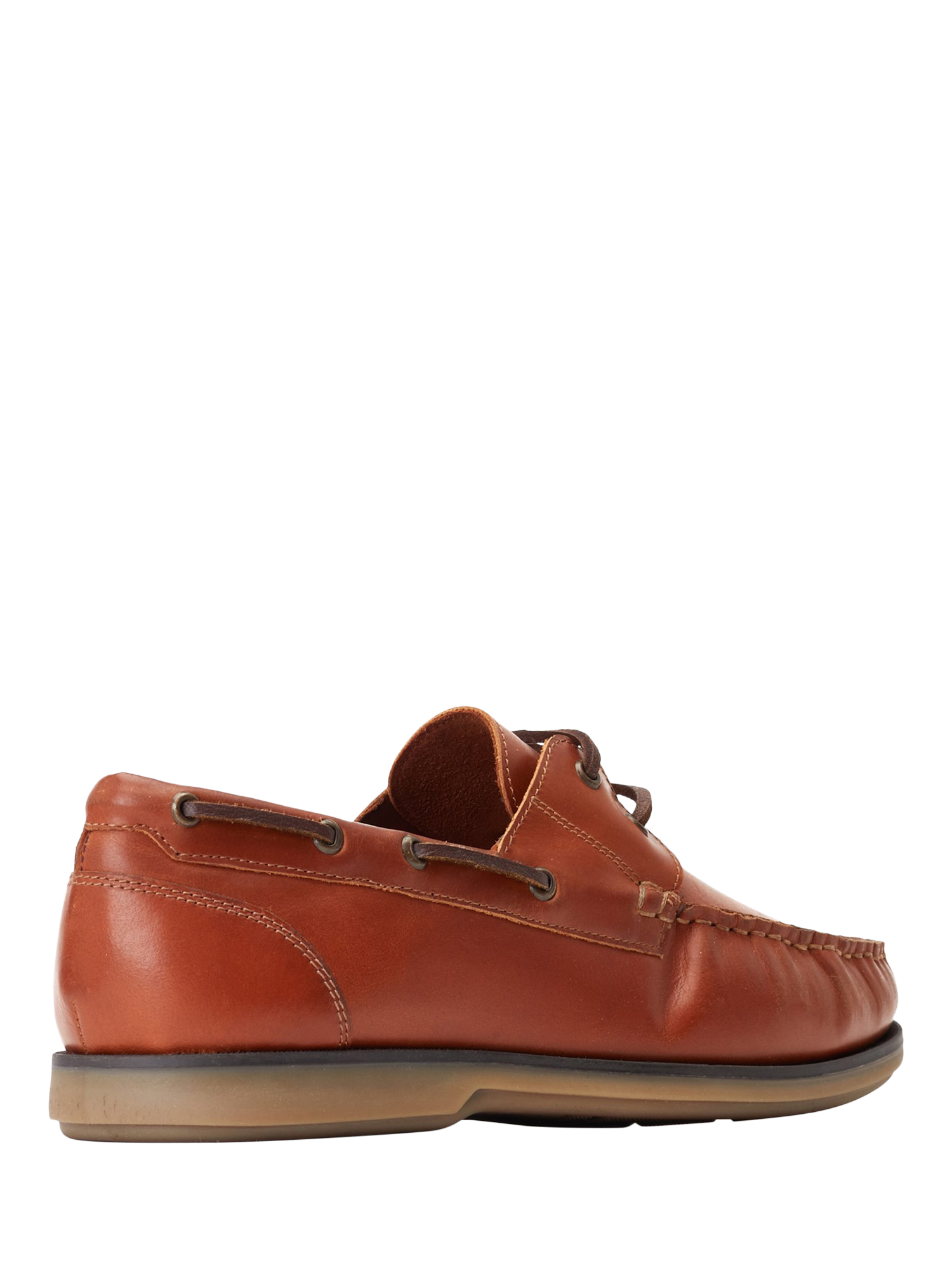 Product image 3 of 5, which shows Base London Stern Leather Boat Shoes, Tan, 7