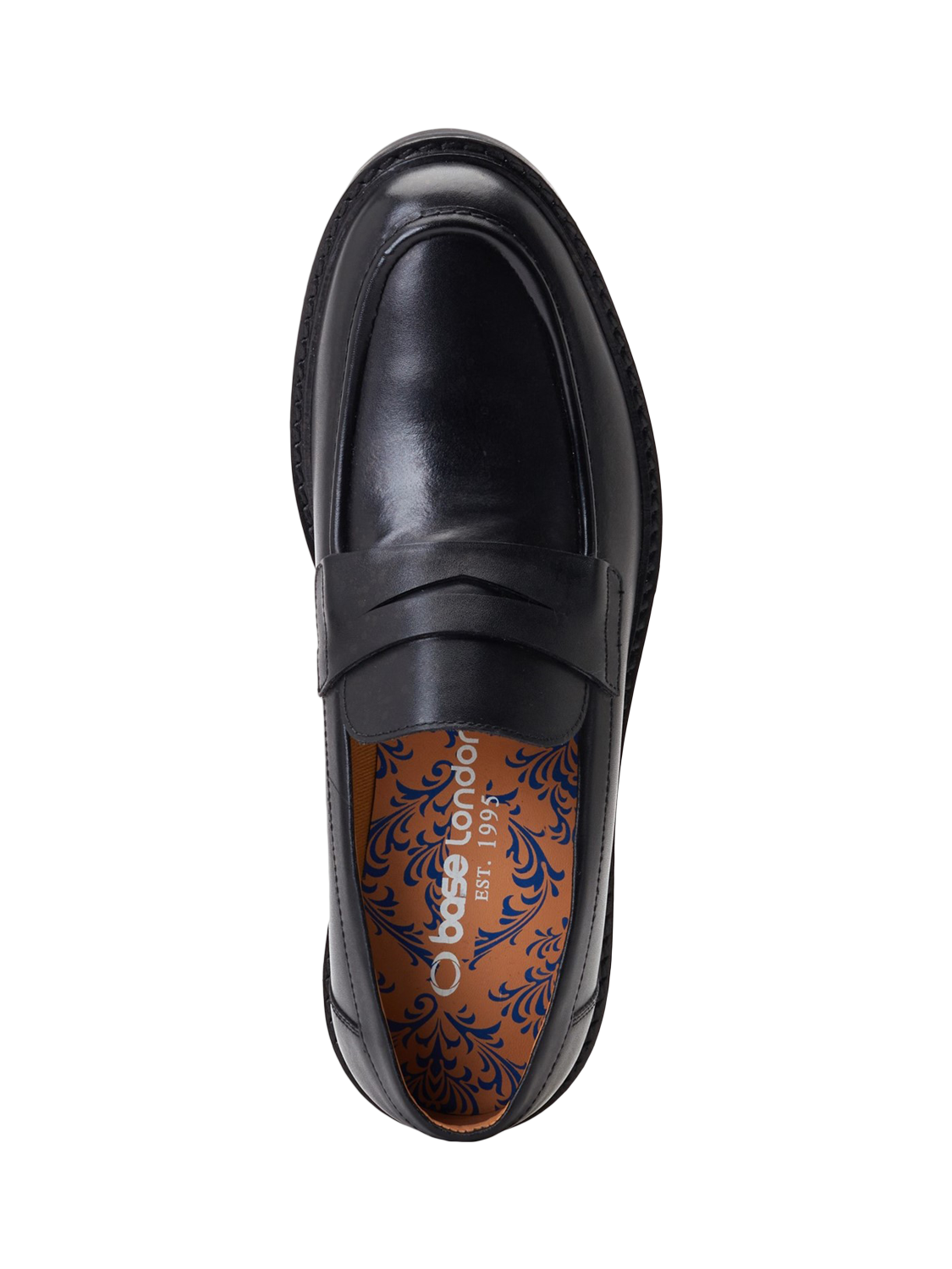 Product image 5 of 5, which shows Base London Ivey Leather Loafers, Black, 7
