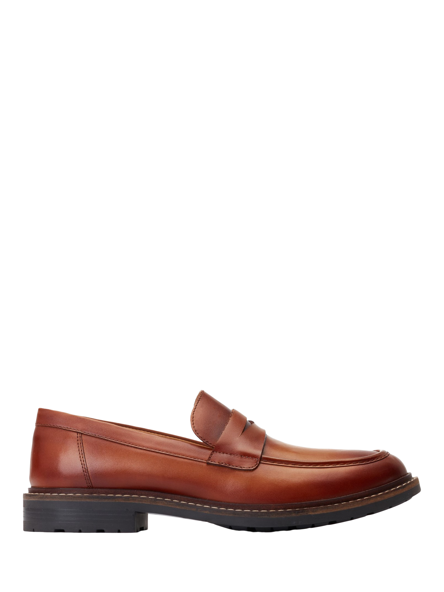Product image 1 of 5, which shows Base London Ivey Leather Loafers, Tan, 7