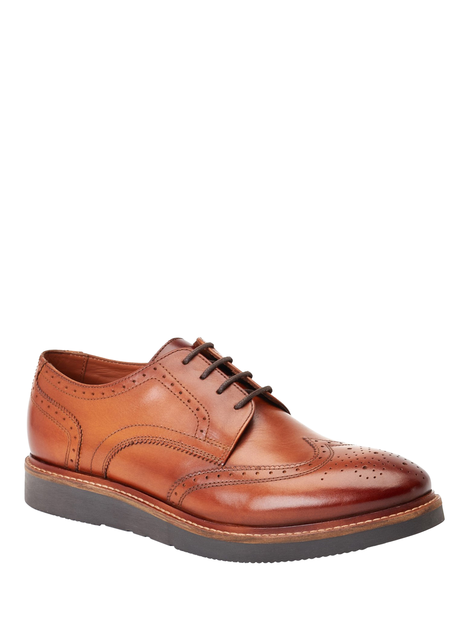 Product image 2 of 5, which shows Base London Joe Leather Brogues, Burnt Tan, 7