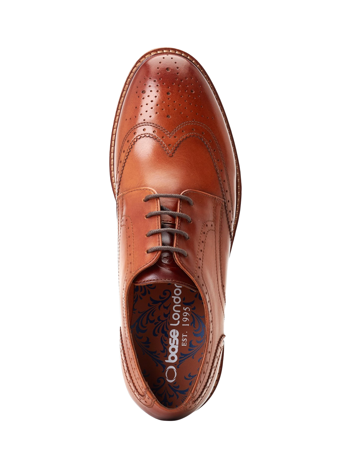 Product image 5 of 5, which shows Base London Joe Leather Brogues, Burnt Tan, 7