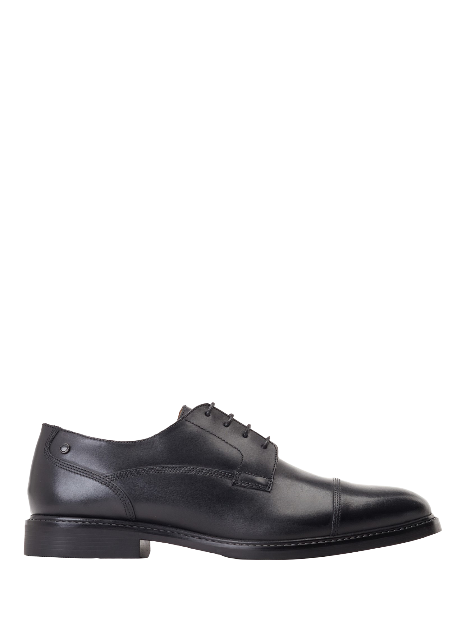 Product image 1 of 5, which shows Base London Magnus Leather Toe-Cap Derby Shoes, Black, 8