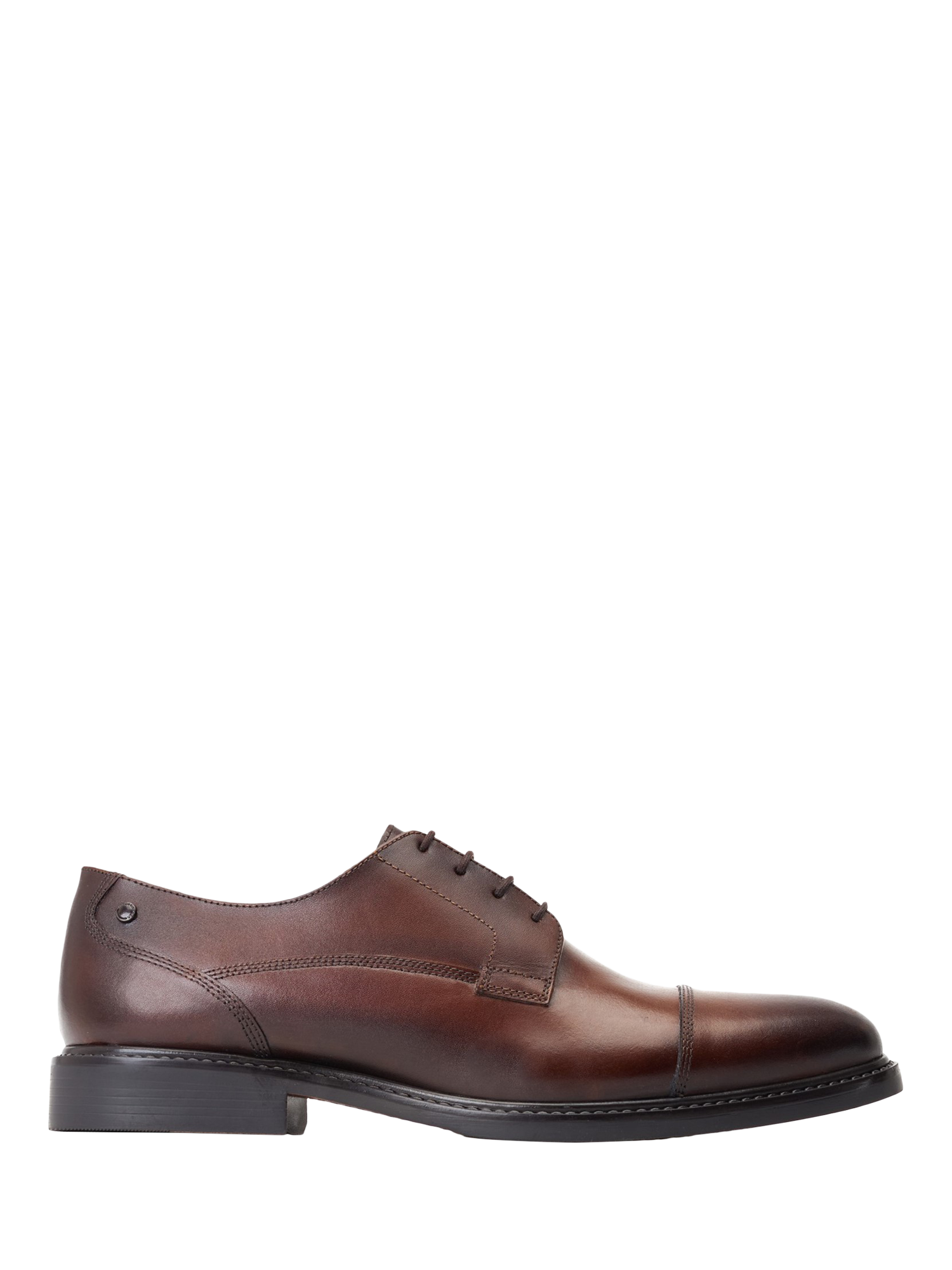 Product image 1 of 5, which shows Base London Magnus Leather Toe-Cap Derby Shoes, Brown, 7