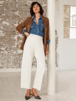 Mint Velvet Single Breasted Pure Suede Blazer, Tan - view 2, Tan