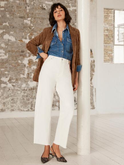 Mint Velvet Single Breasted Pure Suede Blazer, Tan - view 2, Tan
