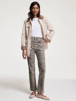 Mint Velvet Leopard Print Slim Jeans, Natural Multi, Natural Multi