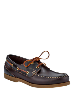 Jones Bootmaker Parsons Leather Boat Shoes - view 2, Brown
