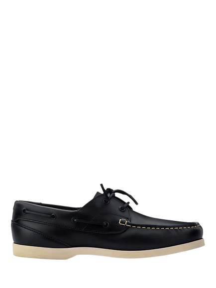 Jones Bootmaker Parsons Leather Boat Shoes, Navy/White