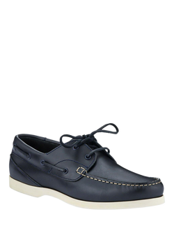Jones Bootmaker Parsons Leather Boat Shoes - view 2, Navy/White