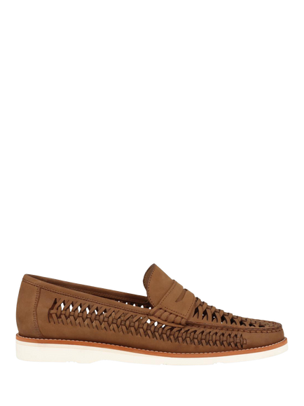 Jones Bootmaker Riptide Woven Leather Moccasins, Tan