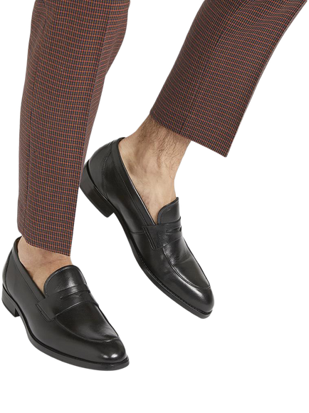 Jones Bootmaker Russell Leather Penny Loafers - view 2, Black