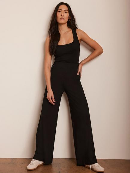 Mint Velvet Palazzo Wide Leg Trousers, Black, Black