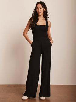 Mint Velvet Palazzo Wide Leg Trousers, Black - view 2, Black