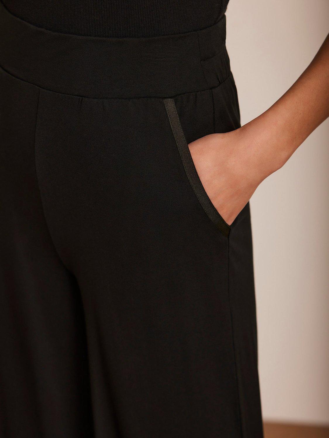 Product image 4 of 8, which shows Mint Velvet Palazzo Wide Leg Trousers, Black, L