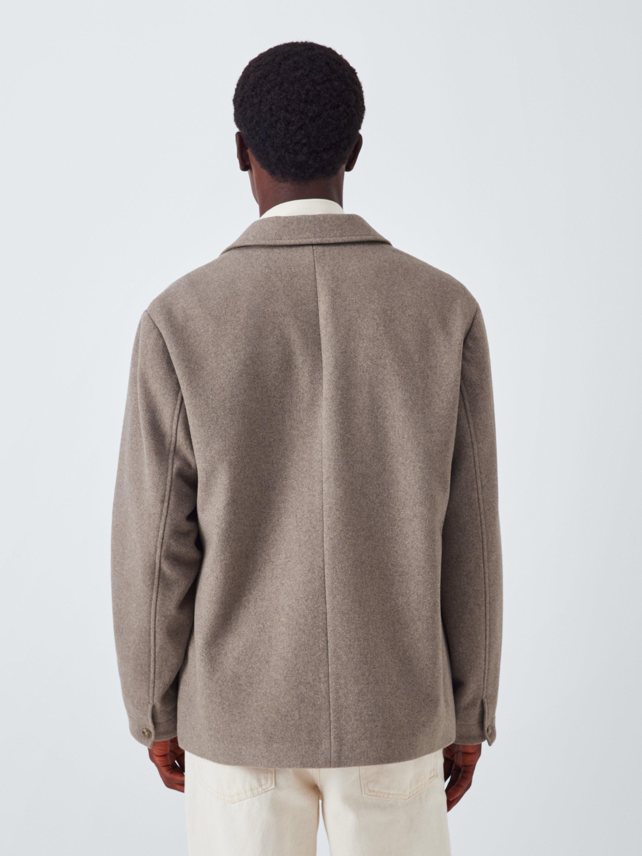 Product image 2 of 6, which shows John Lewis Wool Blend Flannel Jacket, Oatmeal, S