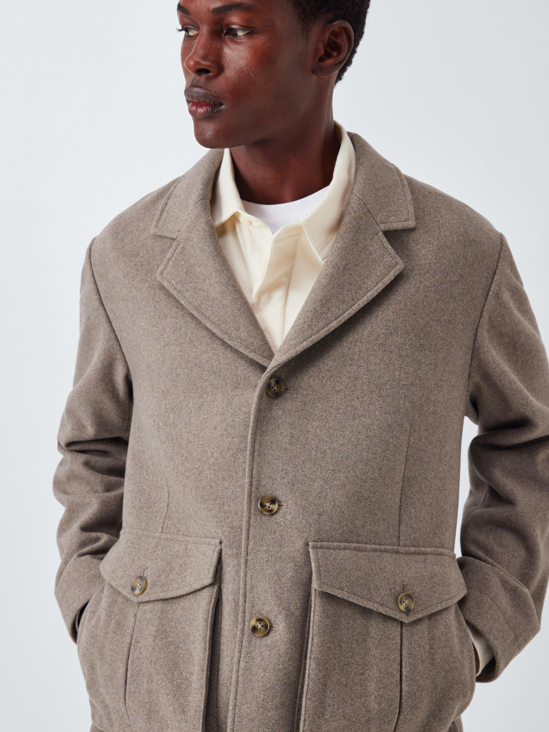 Product image 6 of 6, which shows John Lewis Wool Blend Flannel Jacket, Oatmeal, S