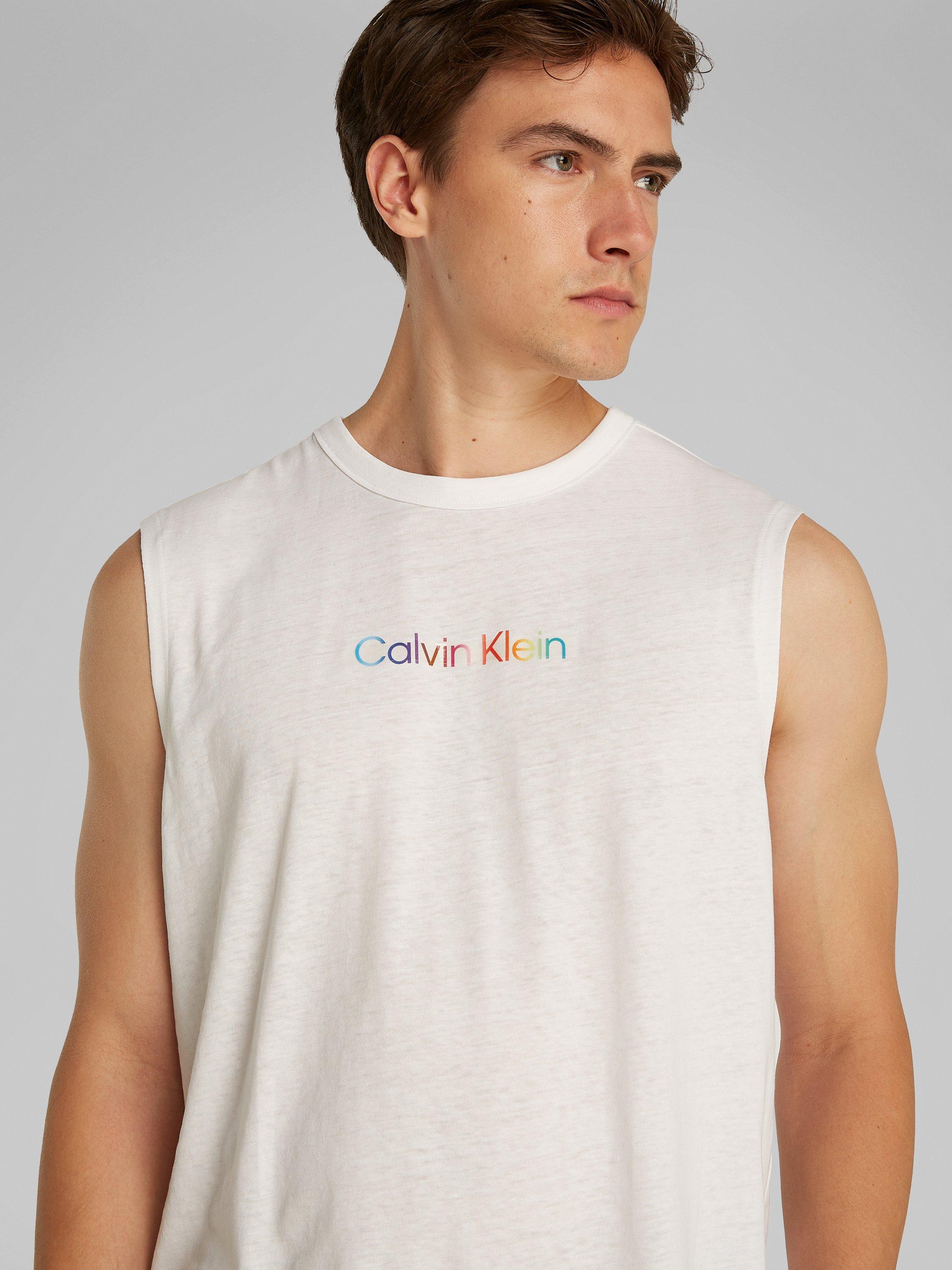 Product image 4 of 6, which shows Calvin Klein Pride Tank Pyjama Top, White, S