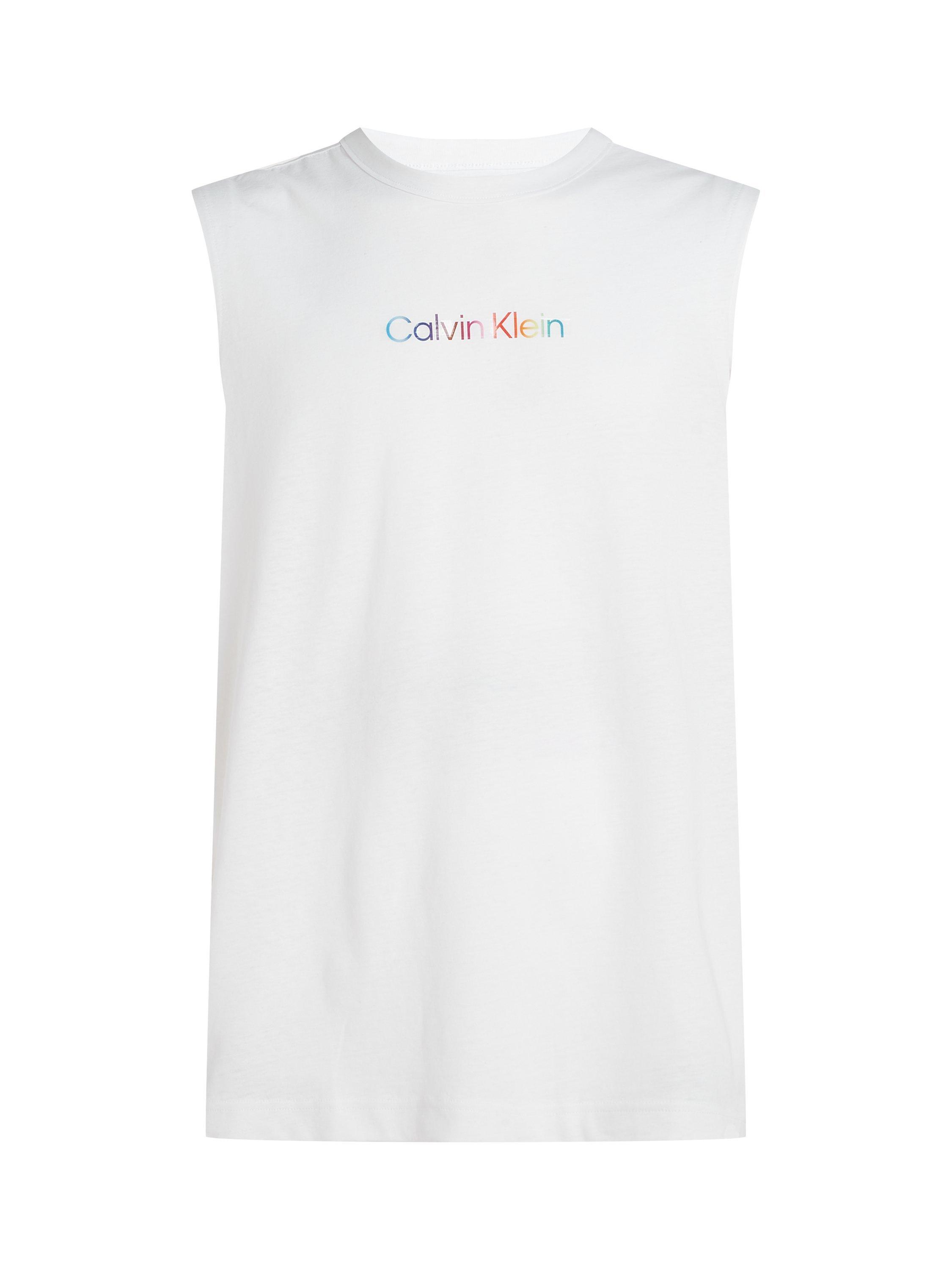 Product image 6 of 6, which shows Calvin Klein Pride Tank Pyjama Top, White, S